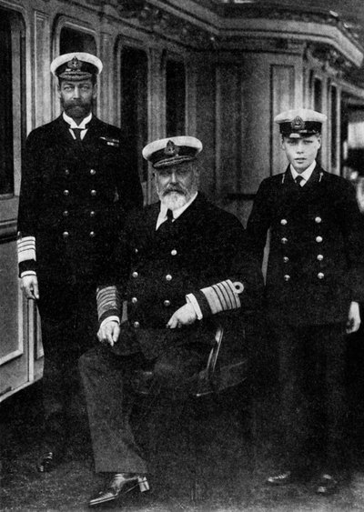 Eduardo VII, Jorge V y el Príncipe de Gales de Unbekannt
