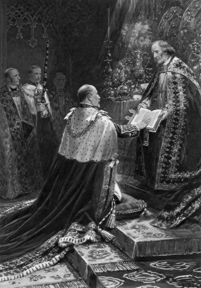 Eduardo VII tomando el juramento, 1902 de Unbekannt