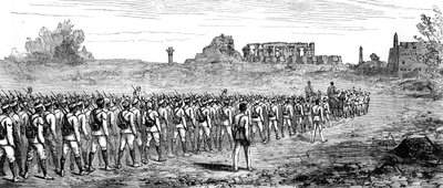 Tropas egipcias en Karnak, Egipto 1889 de Unbekannt
