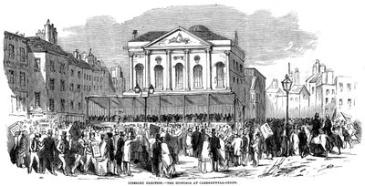 Campaña electoral en Clerkenwell Green durante la elección de Finsbury, Londres, 1852 de Unbekannt