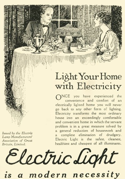 La luz eléctrica es una necesidad moderna, 1920 de Unbekannt