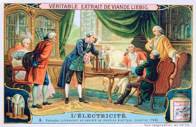 Demostración de electricidad, Londres, 1766, c. 1900 de Unbekannt