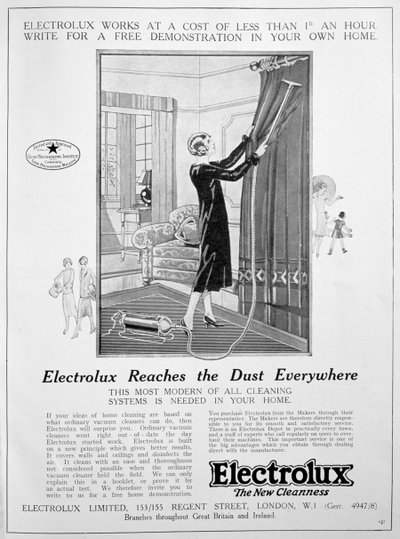 Anuncio de aspiradora Electrolux, 1924 de Unbekannt