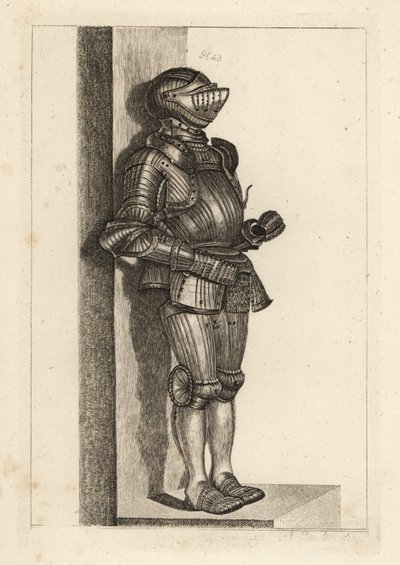 Elegante traje de armadura acanalada traída por Lord Warwick de Alemania de Unbekannt