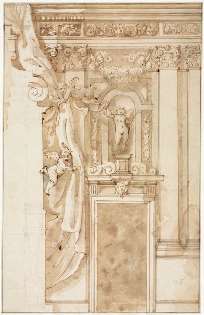 Elevación para Decoración de Pared, c. 1550 de Unbekannt