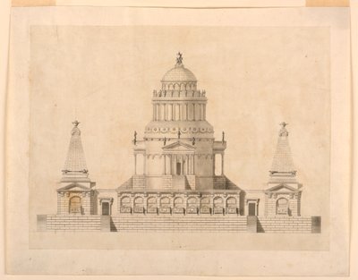Elevación de un mausoleo fantástico de Unbekannt