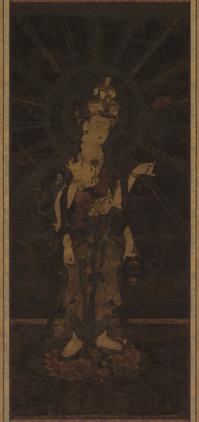 Deidad de la compasión de once cabezas Juichimen Kannon, siglo XIII de Unbekannt