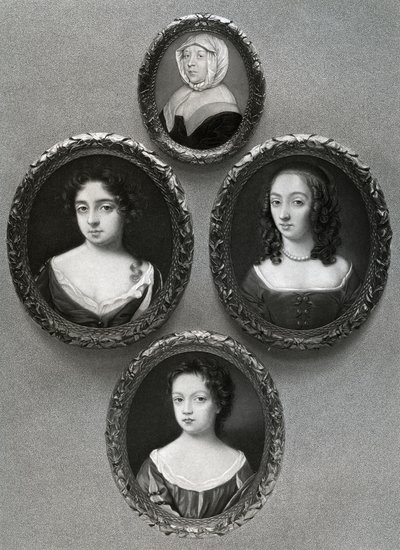 Elizabeth Cromwell, madre de Oliver Cromwell, y sus hijas, Mary, Elizabeth y Bridget, 1899 de Unbekannt