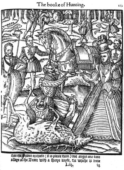 Isabel I realizando la ceremonia de ensayo del ciervo, 1576 de Unbekannt
