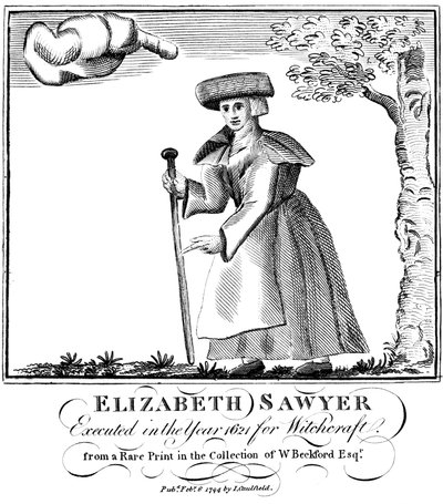 Elizabeth Sawyer, ejecutada como bruja en Inglaterra en 1621, 1794 de Unbekannt