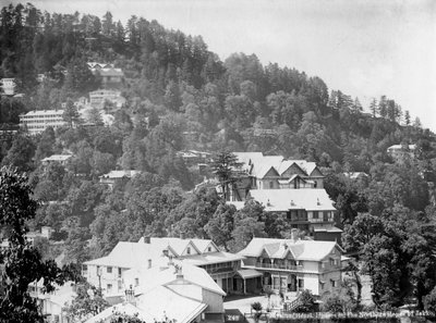 Hotel Elysium, casas en las laderas del norte de Jakko, Shimla, India, principios del siglo XX de Unbekannt