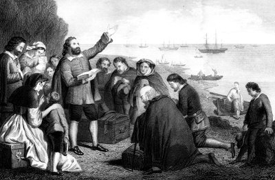 Embarque de los Padres Peregrinos, 1620 de Unbekannt