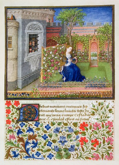Emilia en su jardín, 1468 de Unbekannt