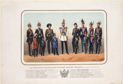 Emperador Alejandro II en el uniforme de gala del Regimiento de Caballería de la Guardia de Vida de Unbekannt
