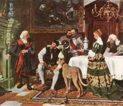 Emperador Carlos V con los Fugger en Augsburgo, 1530 de Unbekannt