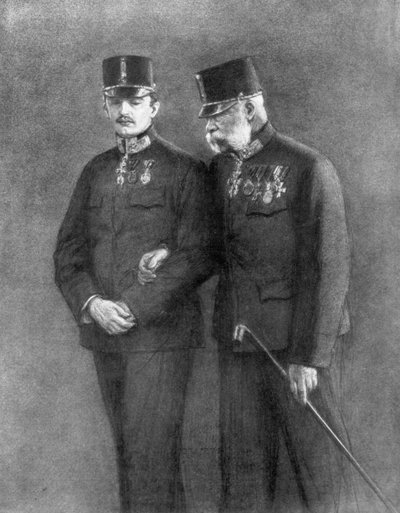 Emperador Francisco José I de Austria y Archiduque Carlos Habsburgo, 1926 de Unbekannt
