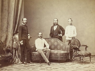 Emperador Francisco José I de Austria con sus hermanos, 1864 de Unbekannt