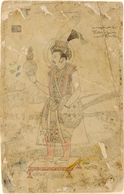Emperador Jahangir sosteniendo un orbe, principios del siglo XVIII de Unbekannt