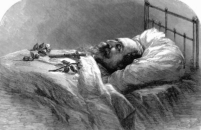 Emperador Napoleón III de Francia en su lecho de muerte, 1873 de Unbekannt