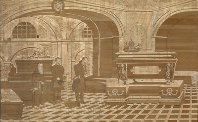 Emperador Nicolás I en el ataúd del Emperador Francisco I de Austria, ca. 1835 de Unbekannt