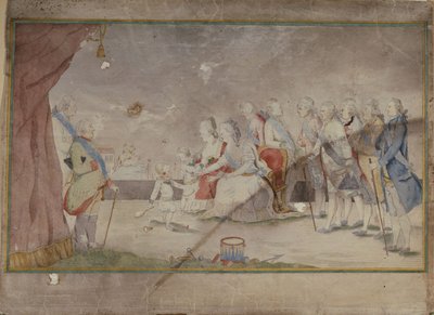 Emperatriz Catalina II con su familia y cortesanos, finales de 1780 de Unbekannt
