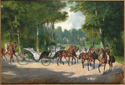 Emperatriz Isabel en un carruaje en el Prater de Viena, ca 1860 de Unbekannt