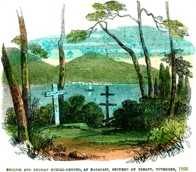 Cementerio inglés y ruso, en Nagasaki, asegurado por tratado, noviembre de 1855, 1856 de Unbekannt