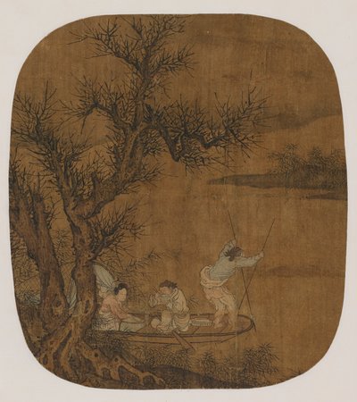 Disfrutando de una comida a bordo de un barco, dinastía Ming, siglo XVI-XVII de Unbekannt
