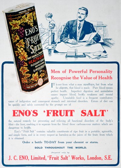 Anuncio de Enos Fruit Salt, 1915 de Unbekannt
