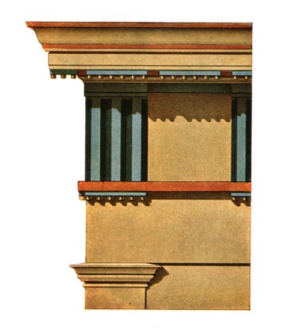 Entablamento del prostilo en Selinunte, Italia, 1928 de Unbekannt