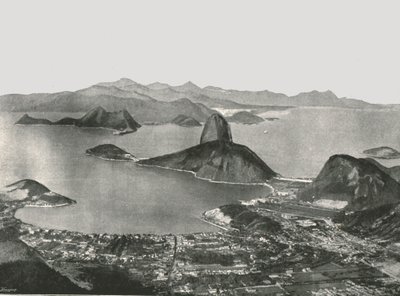 Entrada a la Bahía desde la cima del Corcovado, Río de Janeiro, Brasil, 1895 de Unbekannt