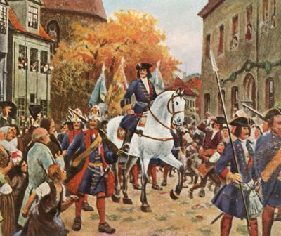 Entrada del Príncipe Leopoldo I en Dessau después de la Guerra de Sucesión Española, 1712, 1936 de Unbekannt