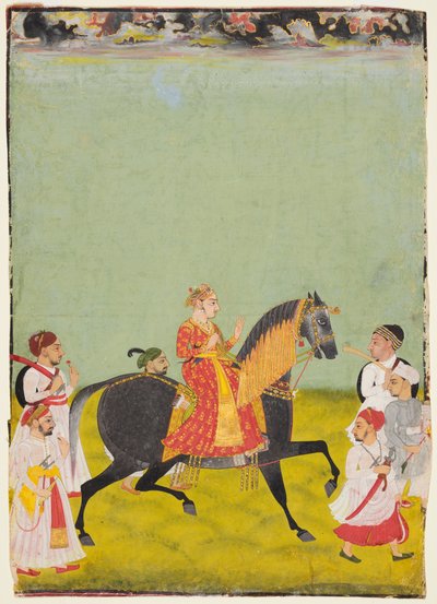 Raj Singh II ecuestre, hijo de Pratap Singh r. 1752-55, c. 1760 de Unbekannt