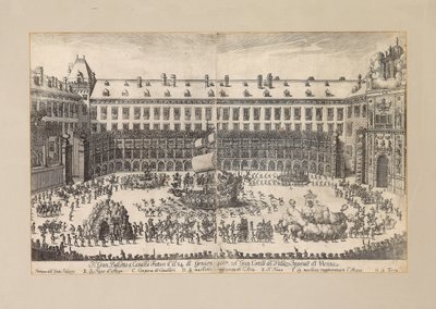 Ballet ecuestre en el patio de la Hofburg de Viena, 1667 de Unbekannt
