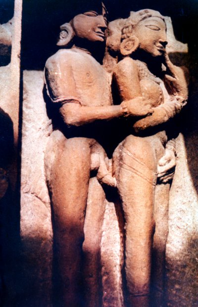 Escultura erótica, Templo Hindú, Khajuraho, India, 950 - 1050 de Unbekannt