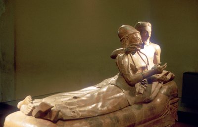 Sarcófago etrusco con pareja reclinada, Cerveteri, Italia, siglo VI a.C. de Unbekannt
