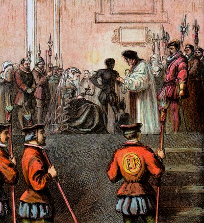Ejecución de María, Reina de Escocia, 1587, c. 1850 de Unbekannt