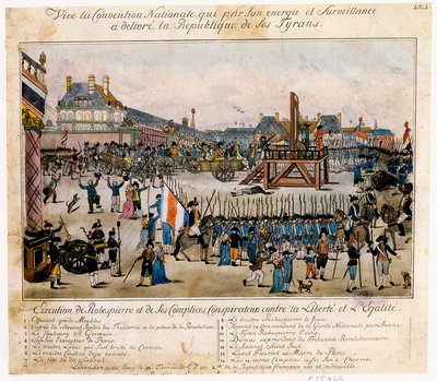 Ejecución de Robespierre y sus cómplices, 1794 de Unbekannt