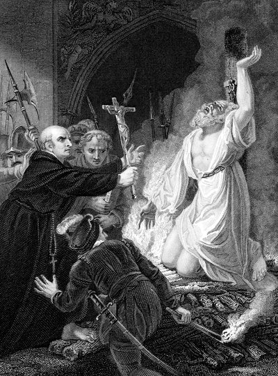 Ejecución de Thomas Cranmer, Arzobispo de Canterbury, Oxford, 1556 mediados del siglo XIX de Unbekannt