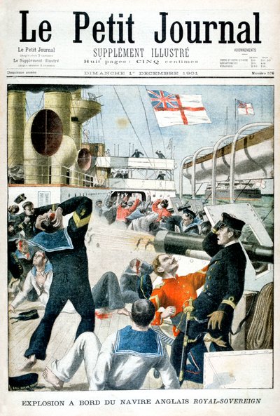 Explosión a bordo del buque de guerra británico HMS Royal Sovereign, 1901 de Unbekannt