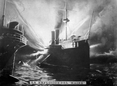 Explosión en el SS Maine, 1898, c1910 de Unbekannt