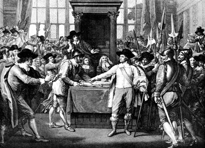 Expulsión de miembros por Cromwell, 1653, siglo XVIII de Unbekannt