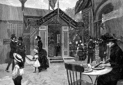 Escena de café exterior, siglo XIX de Unbekannt