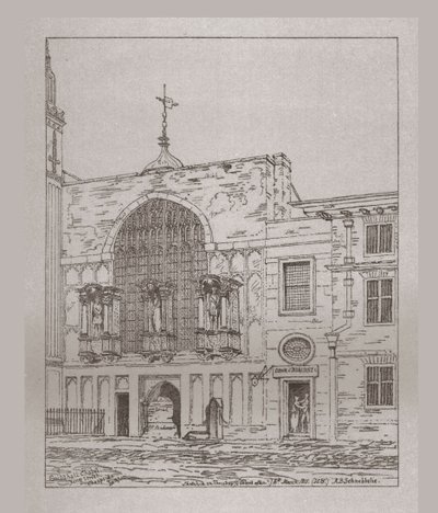 Vista exterior de la Capilla del Guildhall, 1815, 1886 de Unbekannt