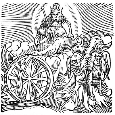 Visión de Ezequiel del carro en el cielo, c614 a.C. de Unbekannt