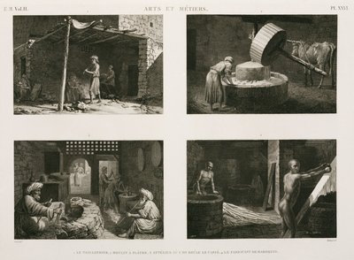 Fabricación, otras industrias caseras diversas, Egipto, c.1798 de Unbekannt