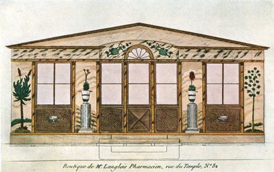 Pintura de la fachada de la Tienda de Botica Langlois, París, Francia, 1928 de Unbekannt