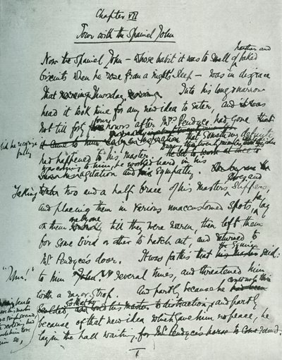 Facsímil de la página del manuscrito de La Casa de Campo, de John Galsworthy, 1907, 1928 de Unbekannt