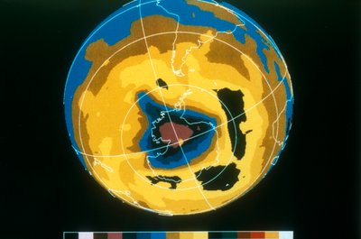 Imagen en falso color del agujero de ozono antártico, 30 de noviembre de 1992 de Unbekannt