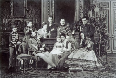 Retrato de familia del Zar Alejandro II de Rusia, 1860s de Unbekannt